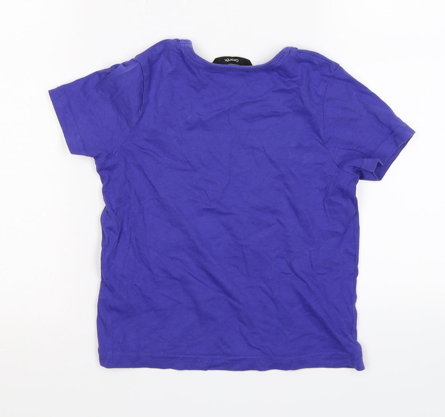George Boys Purple   Basic T-Shirt Size 3-4 Years  - fantastic shark