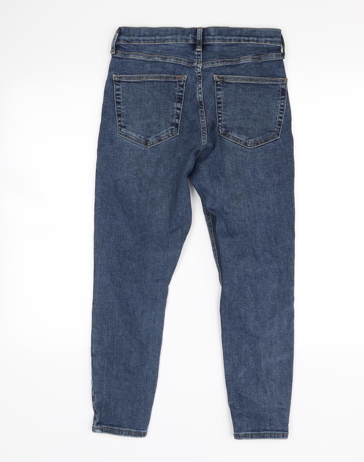 Topshop Womens Blue   Cropped Jeans Size 28 in L24 in
