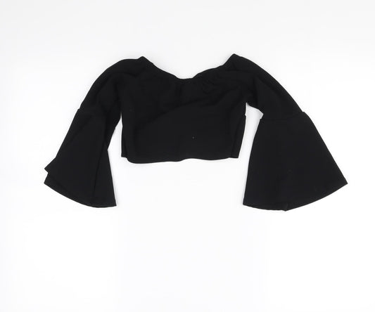 New Look Womens Black   Cropped Blouse Size 6