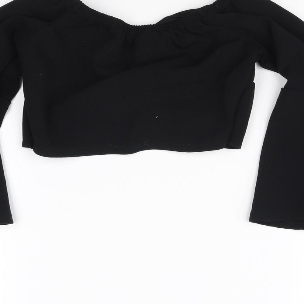 New Look Womens Black   Cropped Blouse Size 6