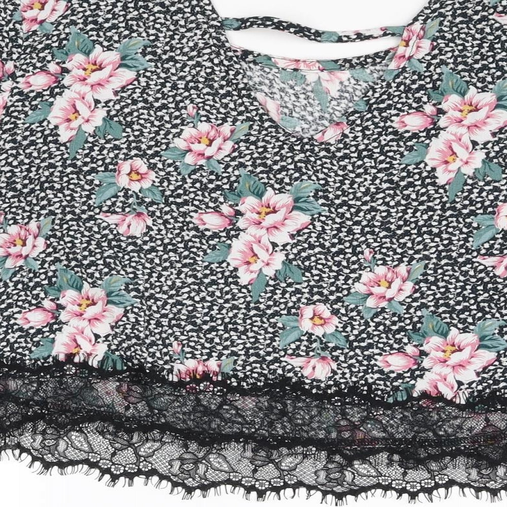 Pins and Needles Womens Multicoloured Floral  Cropped Blouse Size M