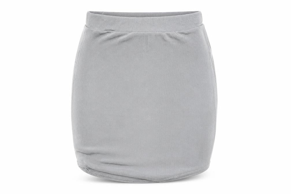 Front view of Misspap women’s grey mini skirt, size XS