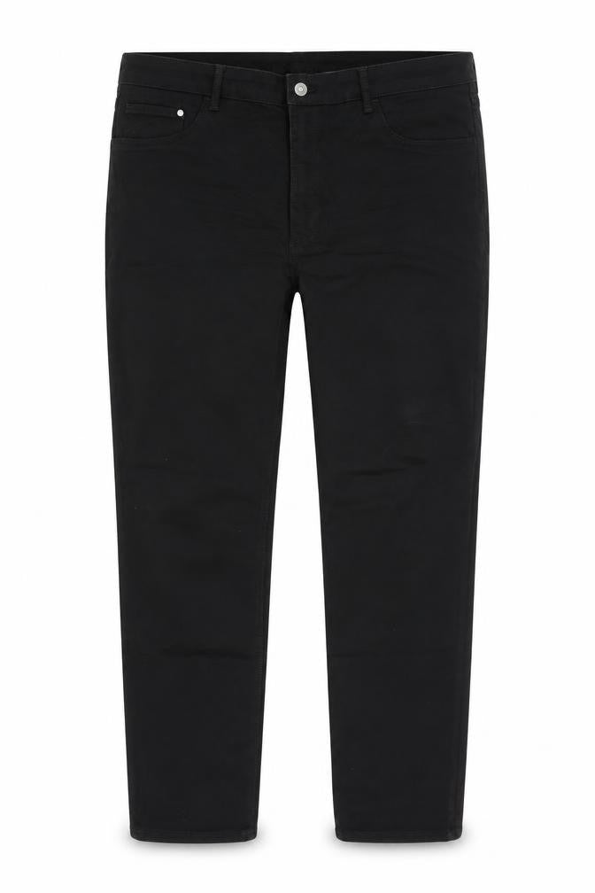 Front view of H&M women’s black skinny jeans, size UK 28, 29-inch leg