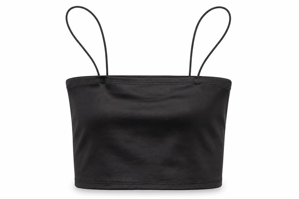 Front view of H&M women’s black cropped blouse, size XS