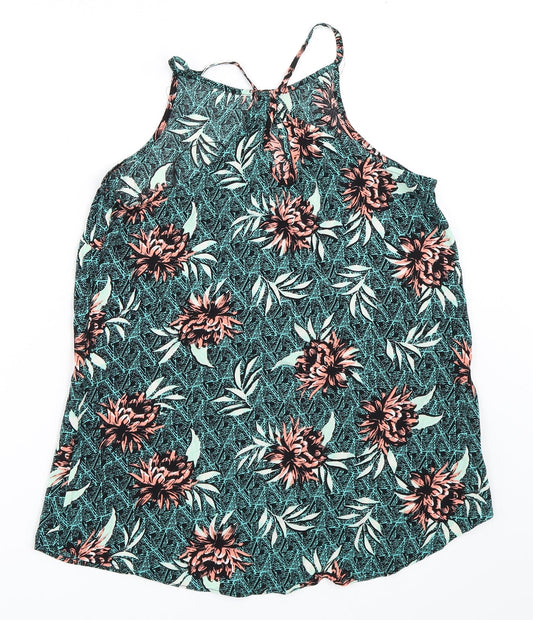 New Look Womens Green Floral  Basic Blouse Size 12