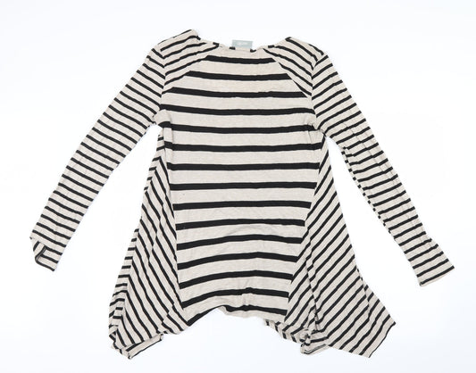 Wallis Womens Brown Striped  Basic T-Shirt Size S