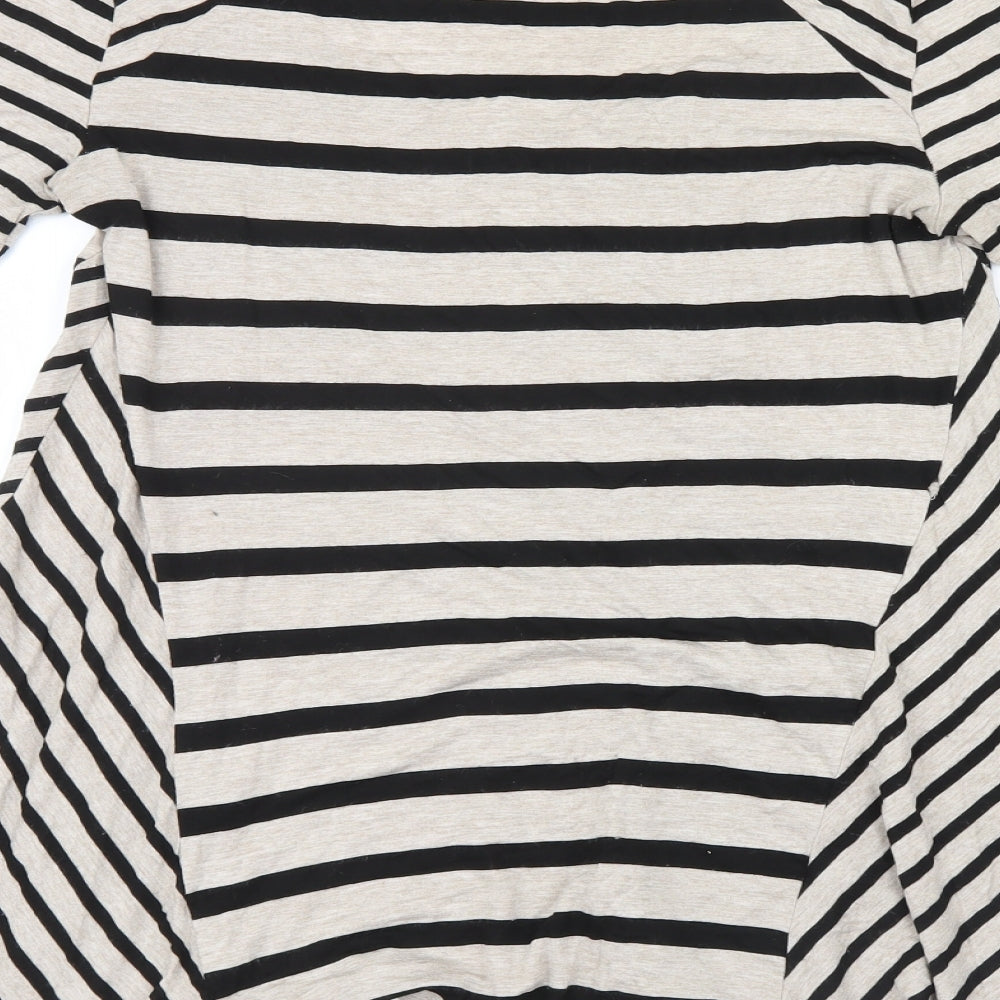 Wallis Womens Brown Striped  Basic T-Shirt Size S