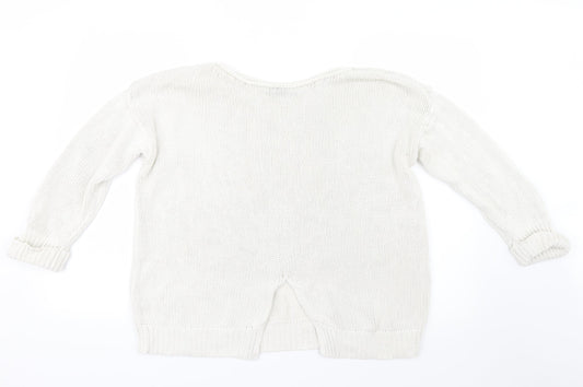 Topshop Womens Ivory  Knit Pullover Jumper Size 10
