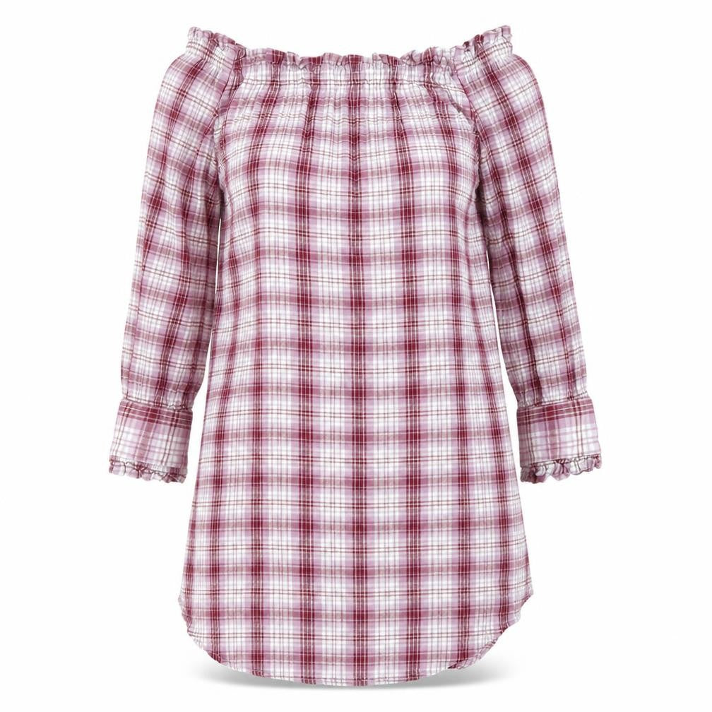 New Look Womens Pink Check  Shirt Dress  Size 10