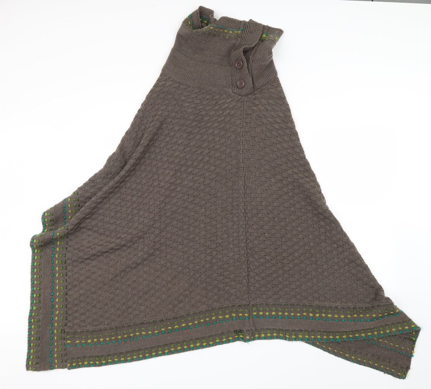 Kliss Womens Brown  Knit Jacket Poncho Size S