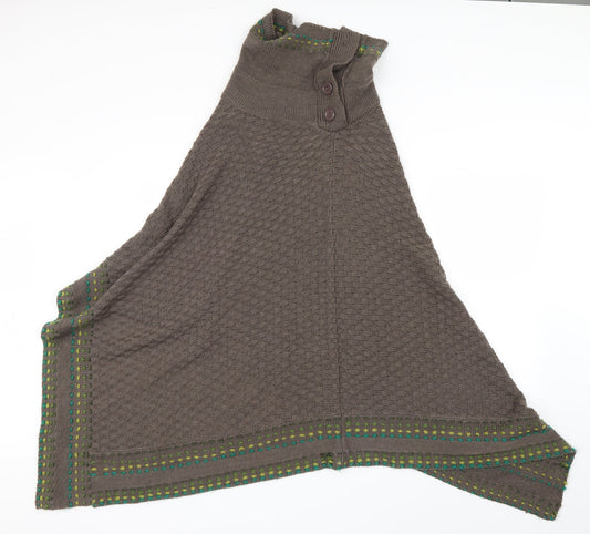 Kliss Womens Brown  Knit Jacket Poncho Size S