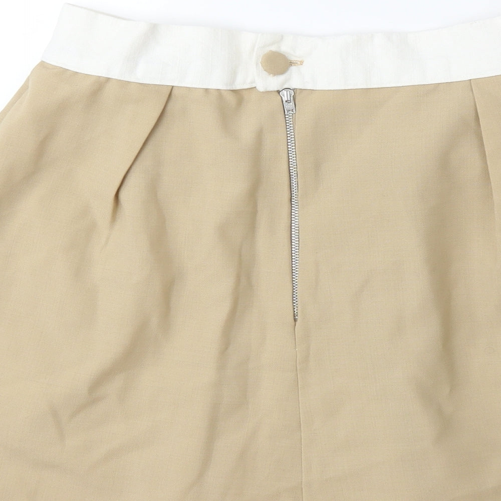 Preworn Womens Beige   Pleated Skirt Size 26 in