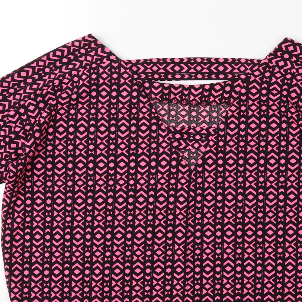 NEXT Womens Pink Geometric  Basic T-Shirt Size 6