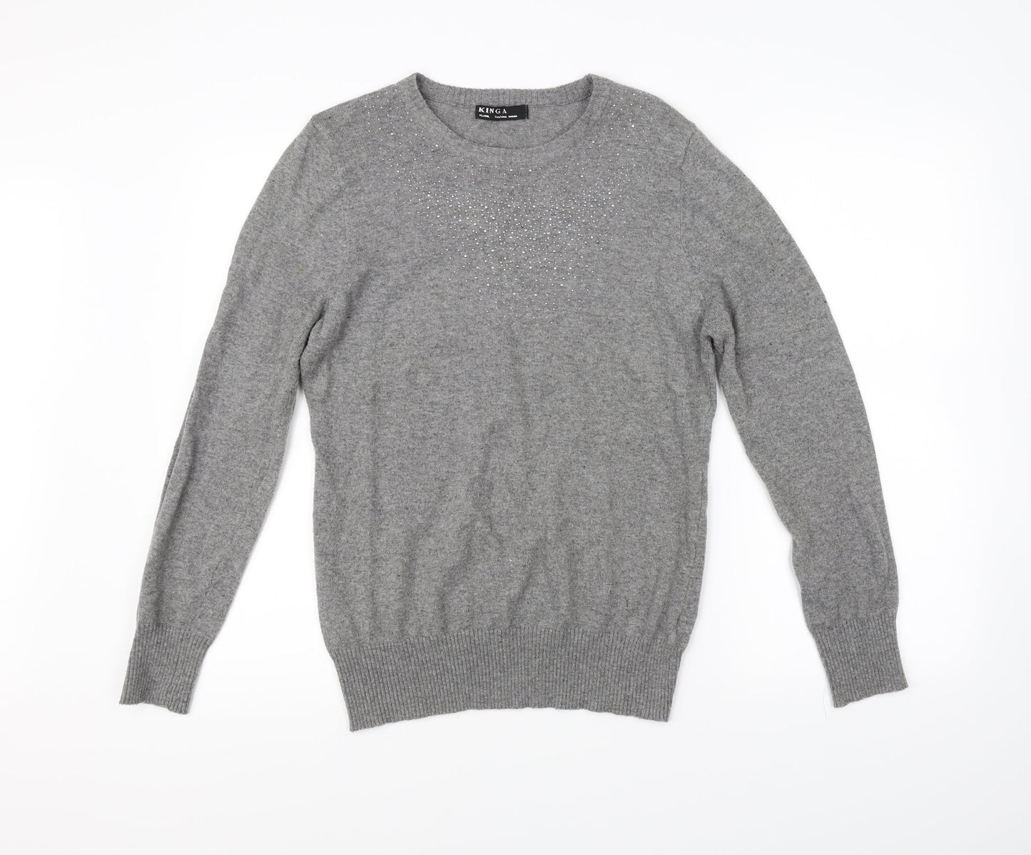 Kinga Womens Grey   Pullover Jumper Size XL