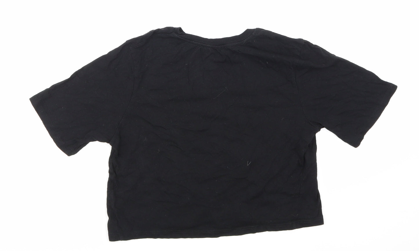 Zara Womens Black   Cropped T-Shirt Size S