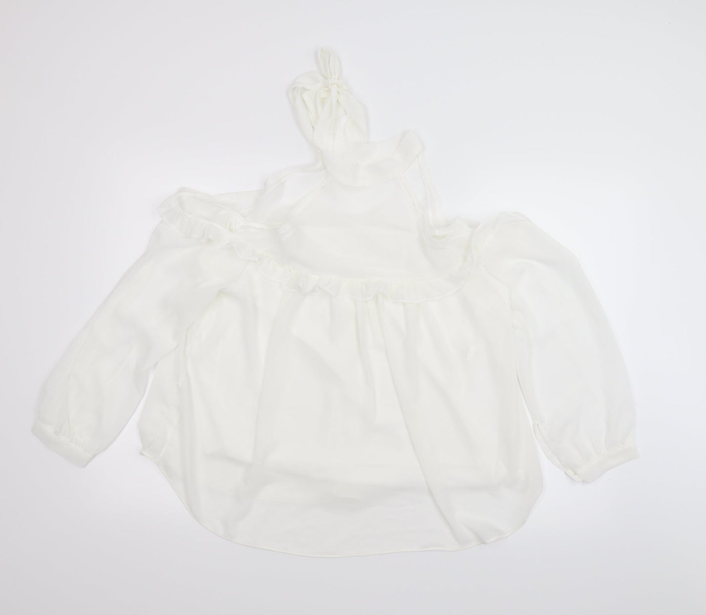 Preworn Womens White   Basic Blouse Size L