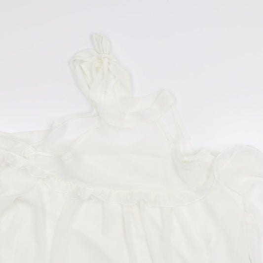 Preworn Womens White   Basic Blouse Size L
