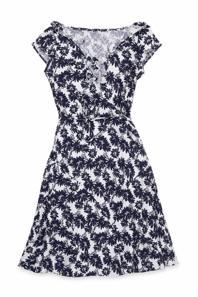Womens Blue Floral  A-Line  Size 8