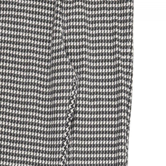 Topshop Womens Black Houndstooth  Carrot Trousers Size 10 L28 in