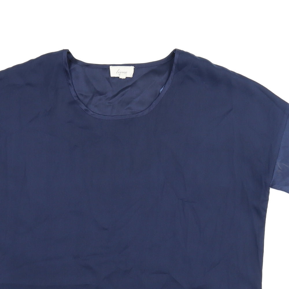 Linea Womens Blue   Basic Blouse Size 8