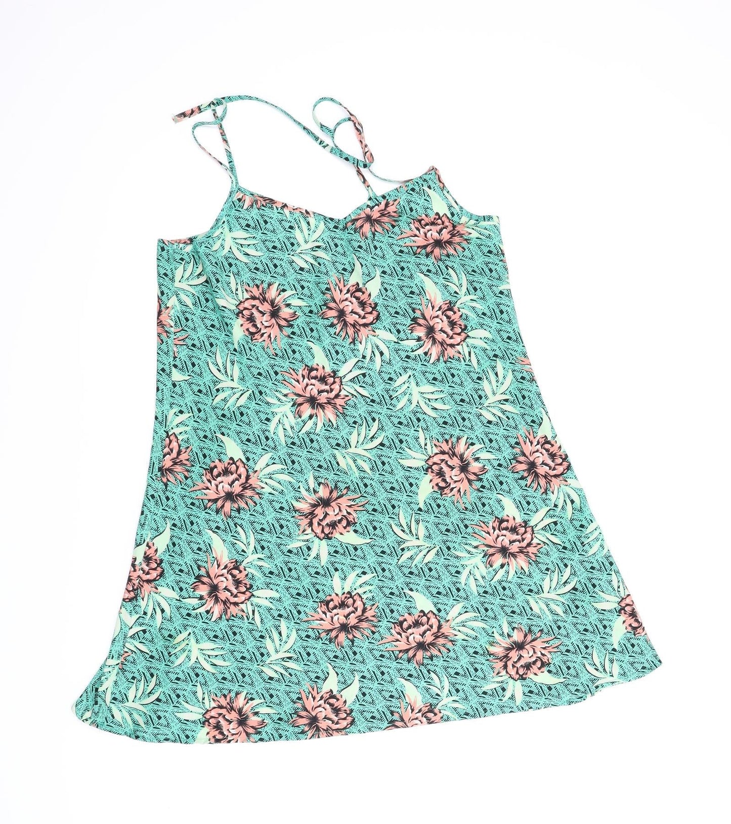 New Look Womens Green Floral  Tunic Blouse Size 12