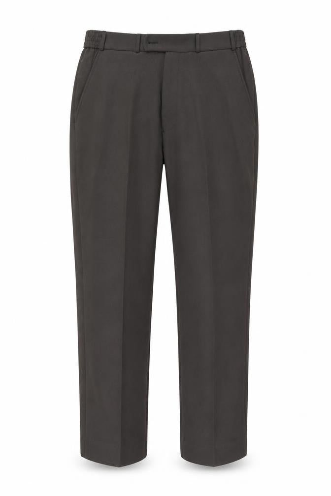 Front view of PREMIER MAN men’s brown trousers, size 34, in