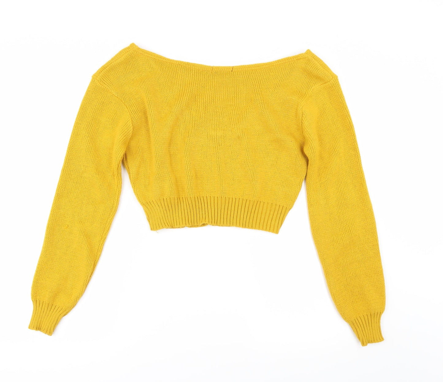 I SAW IT FIRST` Womens Yellow Herringbone  Pullover Jumper Size S