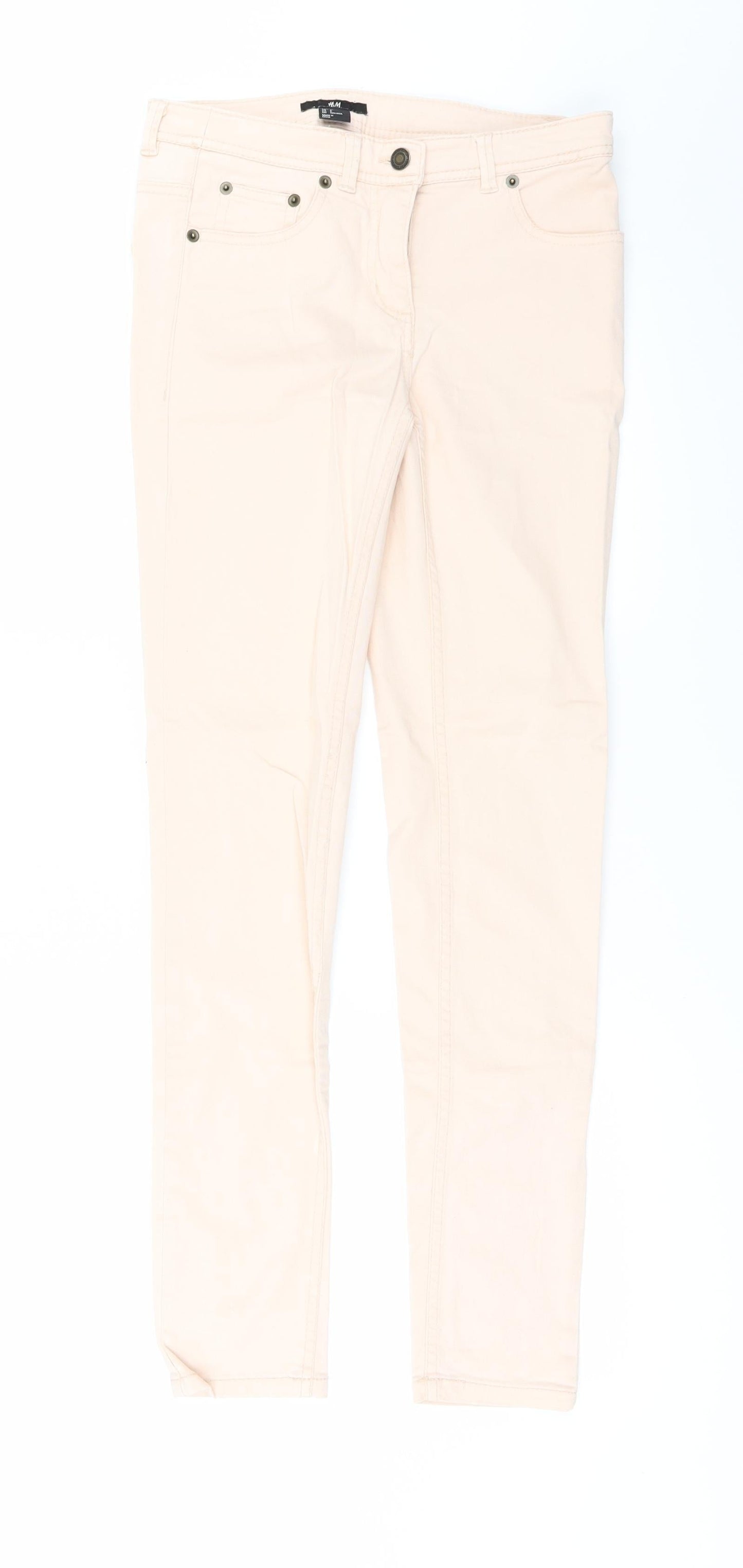 H&M Womens Orange  Denim Skinny Jeans Size 4 L28 in