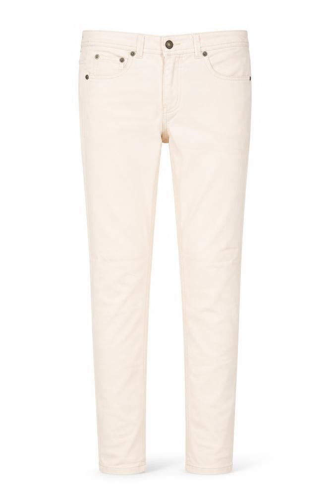 Front view of H&M women’s orange denim skinny jeans, size UK 4, 28-inch leg
