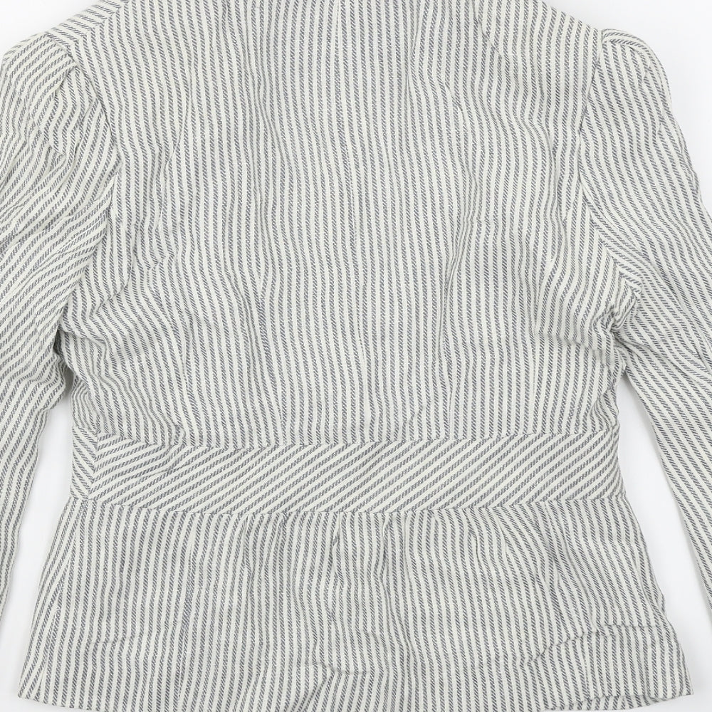 Atmosphere Womens Blue Striped  Jacket Blazer Size 10