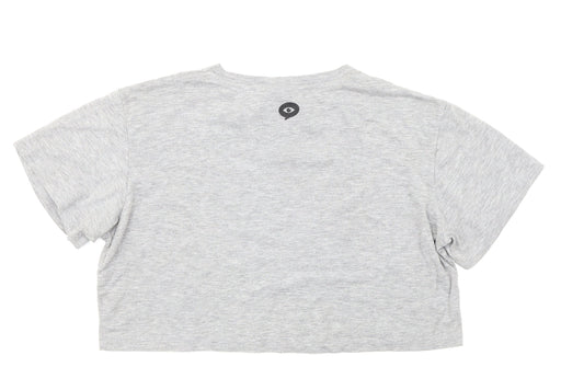 Illustrated People Womens Grey   Cropped T-Shirt Size M