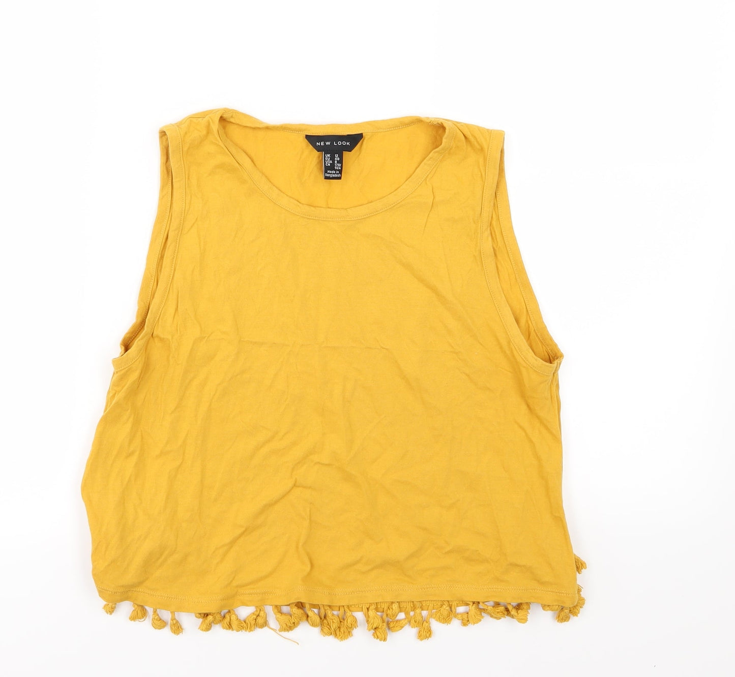 New Look Womens Yellow  Jersey Basic Tank Size 12