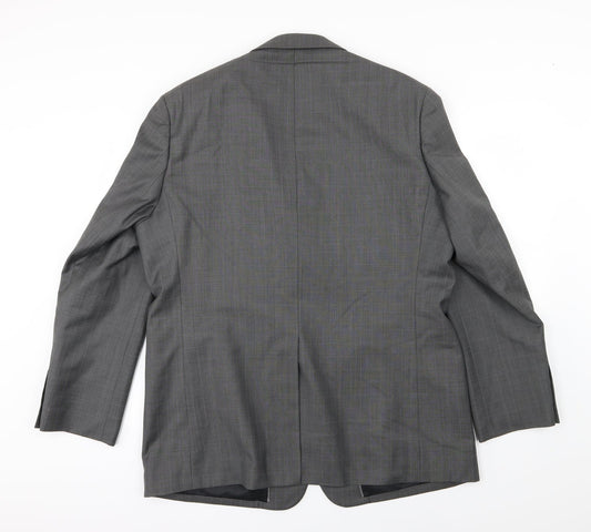 NEXT Mens Grey Striped Rayon Jacket Suit Jacket Size 44