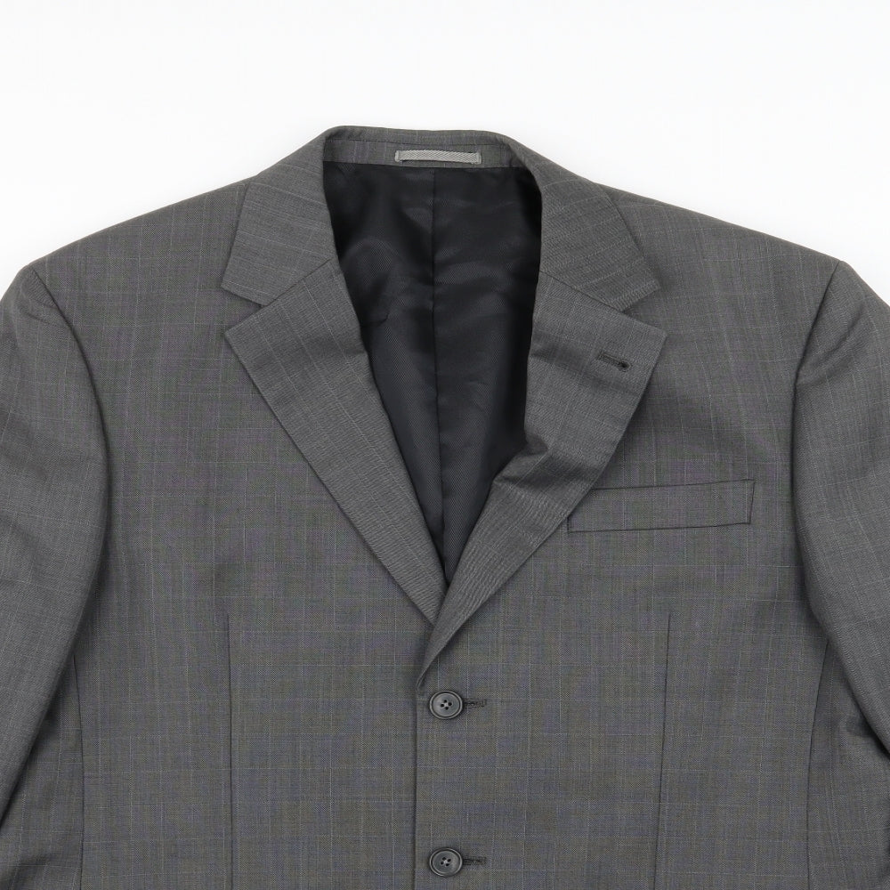 NEXT Mens Grey Striped Rayon Jacket Suit Jacket Size 44