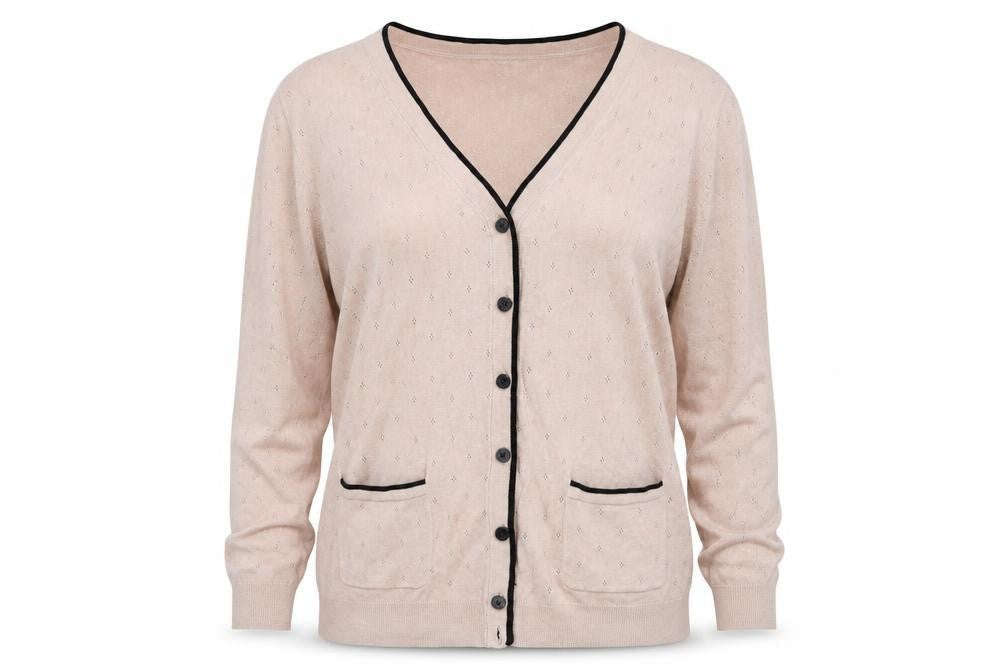 H&M Womens Pink Argyle/Diamond  Cardigan Jumper Size M