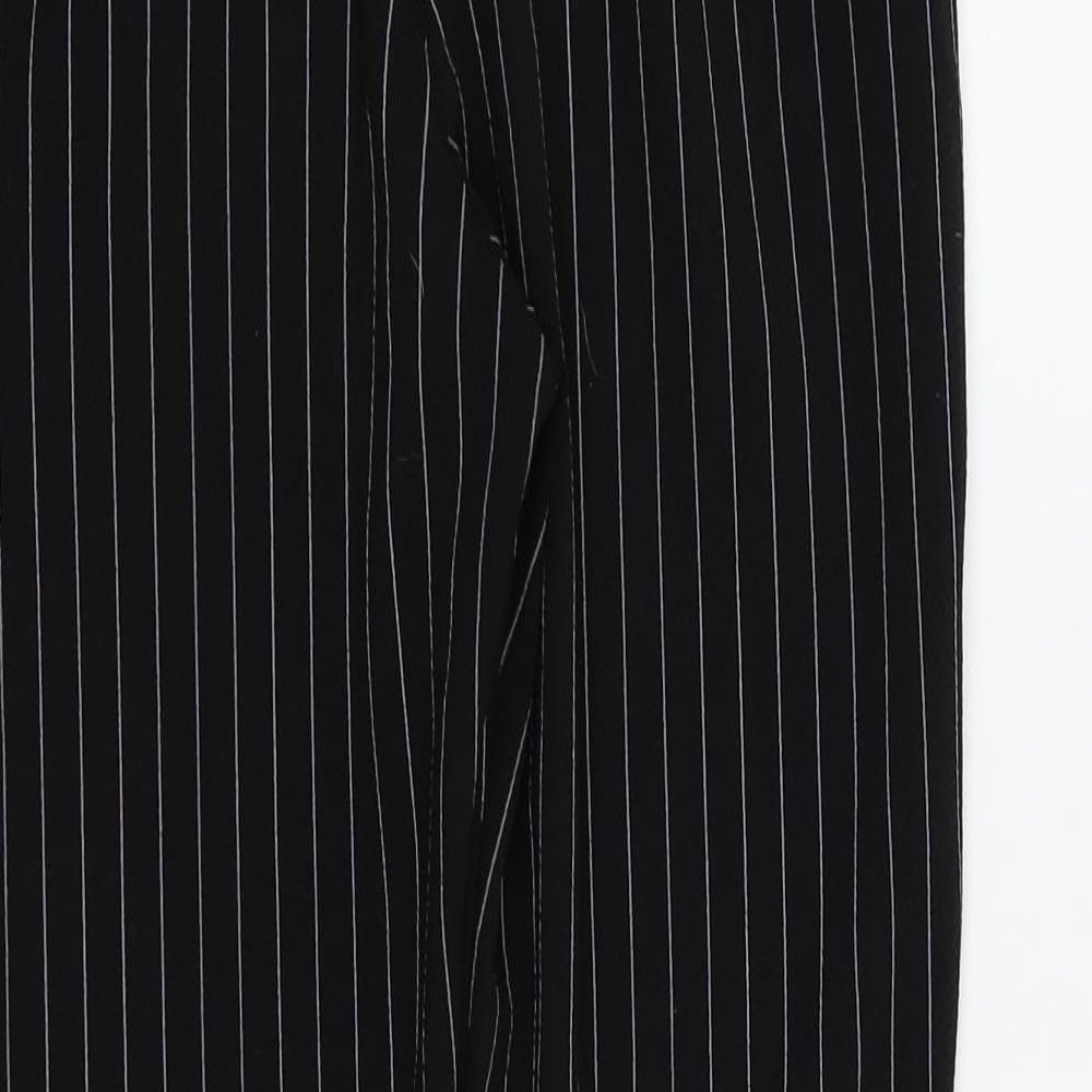 PRETTYLITTLETHING Womens Black Striped  Dress Pants Trousers Size 10