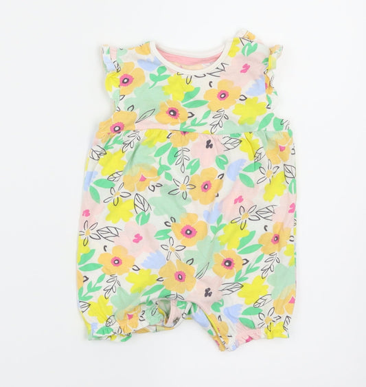 Fred & Flo Girls Multicoloured Floral  Basic T-Shirt Size 3-6 Months