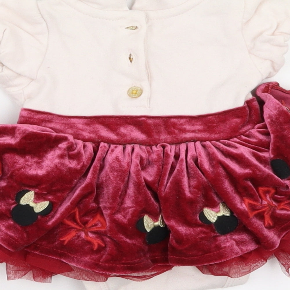 Disney Baby Girls White   Babygrow One-Piece Size 0-3 Months  - Minie Mouse