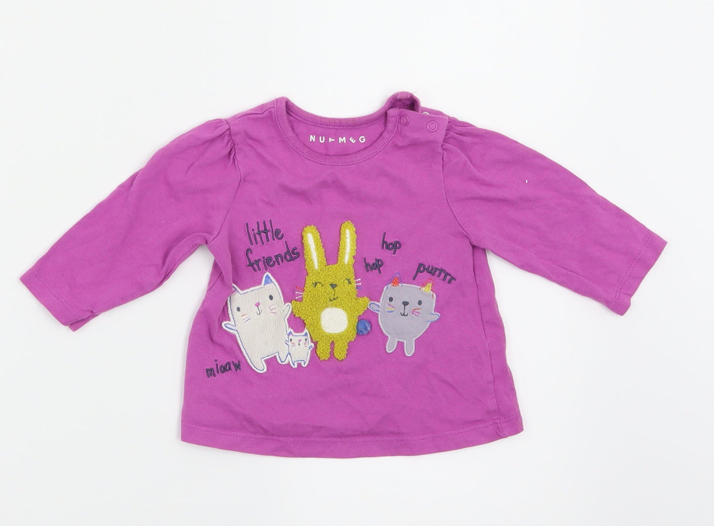 Nutmeg Girls Purple   Basic T-Shirt Size 3-6 Months