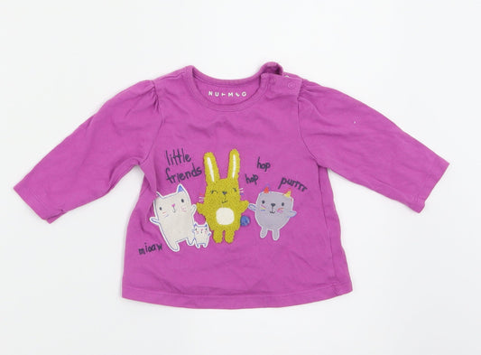 Nutmeg Girls Purple   Basic T-Shirt Size 3-6 Months