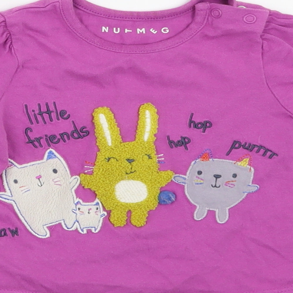 Nutmeg Girls Purple   Basic T-Shirt Size 3-6 Months