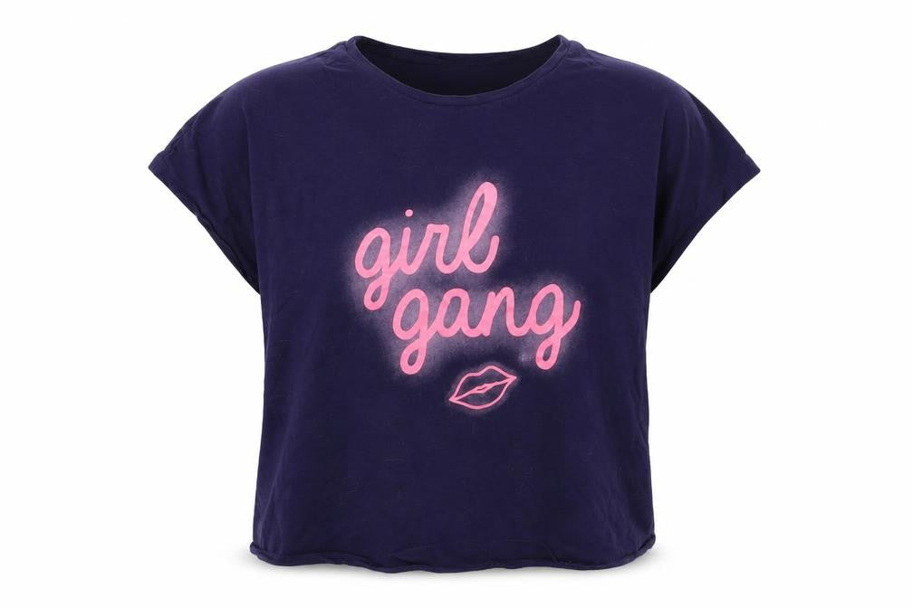 Front view of ASOS women’s blue basic t-shirt, size UK 10
