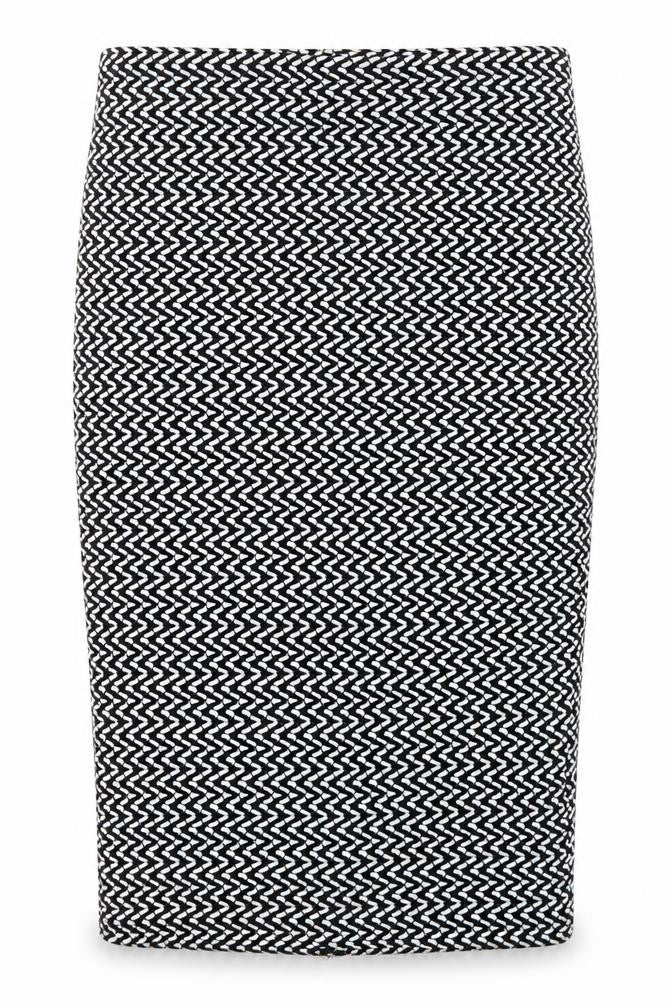 Front view of Pull&Bear women’s grey geometric straight & pencil skirt, size L