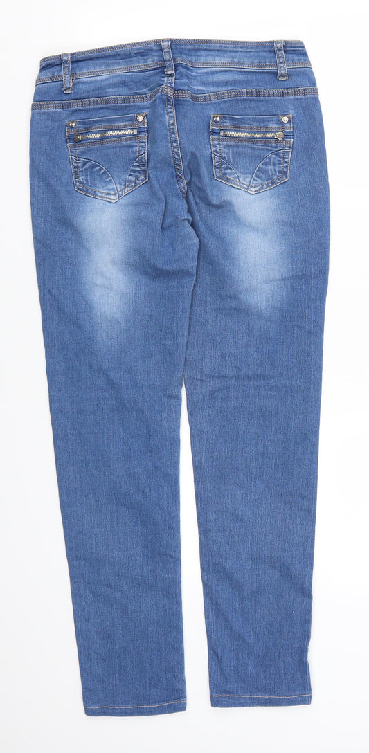 Moon Girl Womens Blue  Denim Straight Jeans Size 28 in L20 in