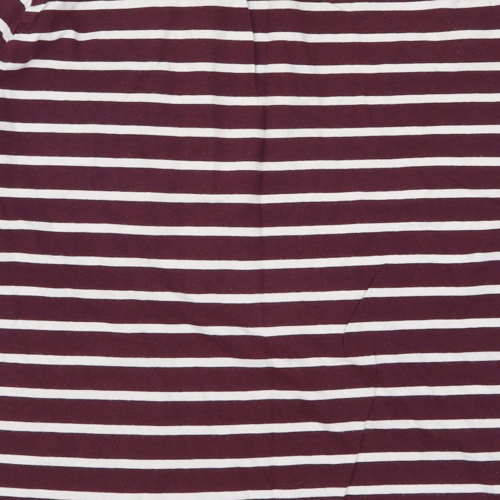 New Look Womens Purple Striped  Basic T-Shirt Size 6