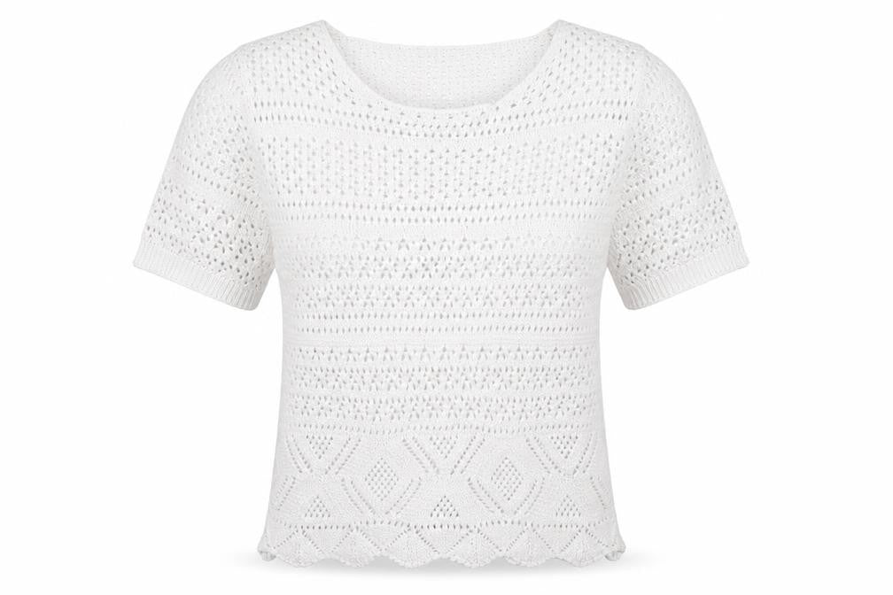 Front view of Avenue women’s white basic t-shirt, size UK 8
