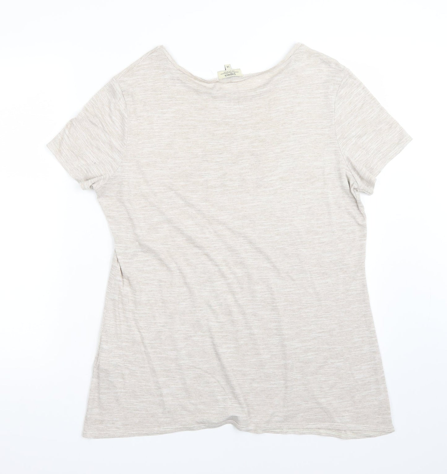Papaya Womens Beige   Basic T-Shirt Size 14