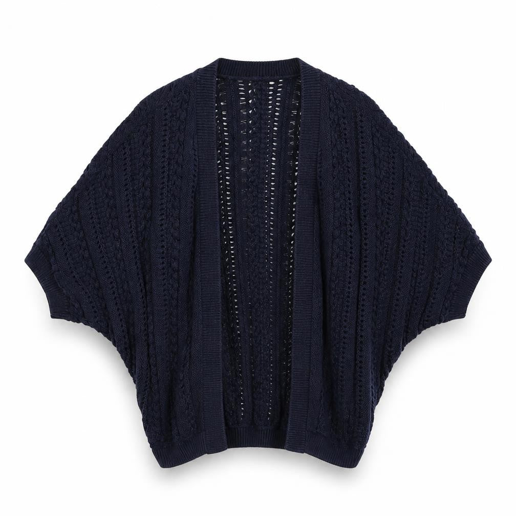 Front view of Gap girls’ blue cardigan jumper, size 6-7, years
