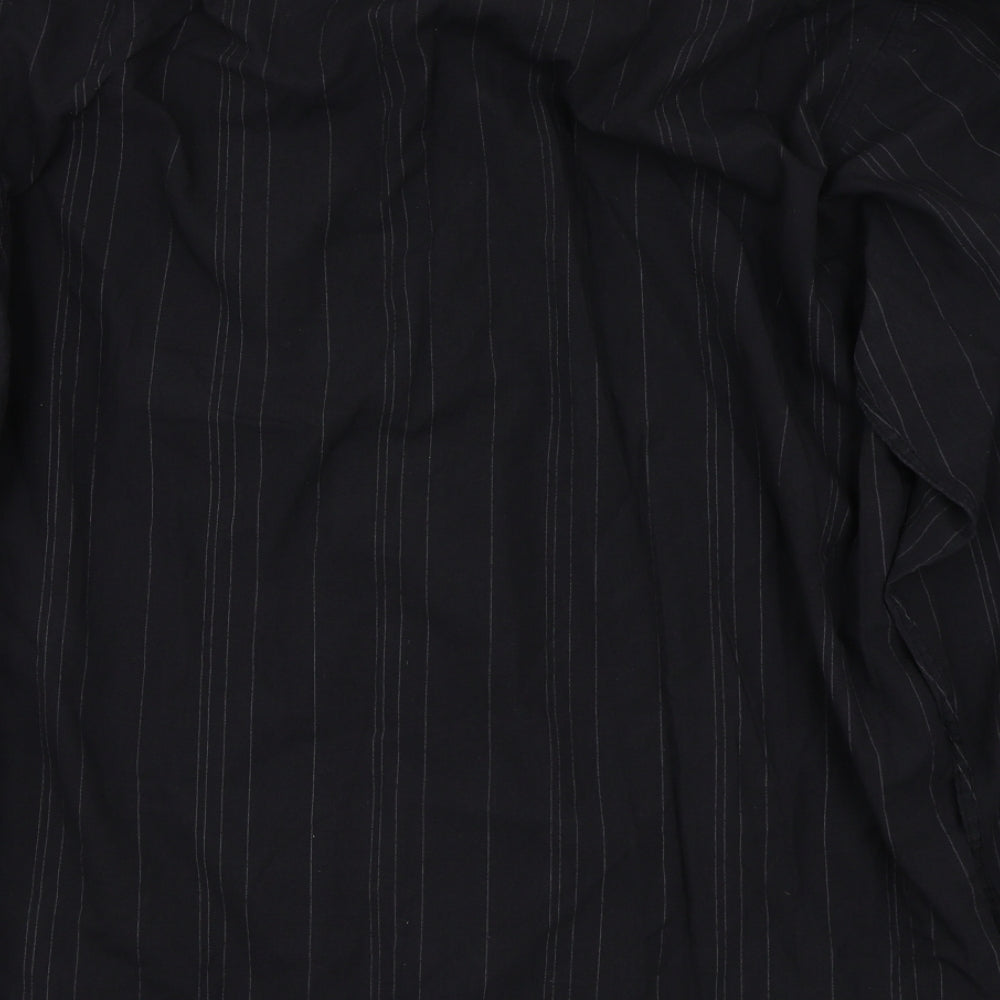 blue lake Mens Black Striped   Button-Up Size L