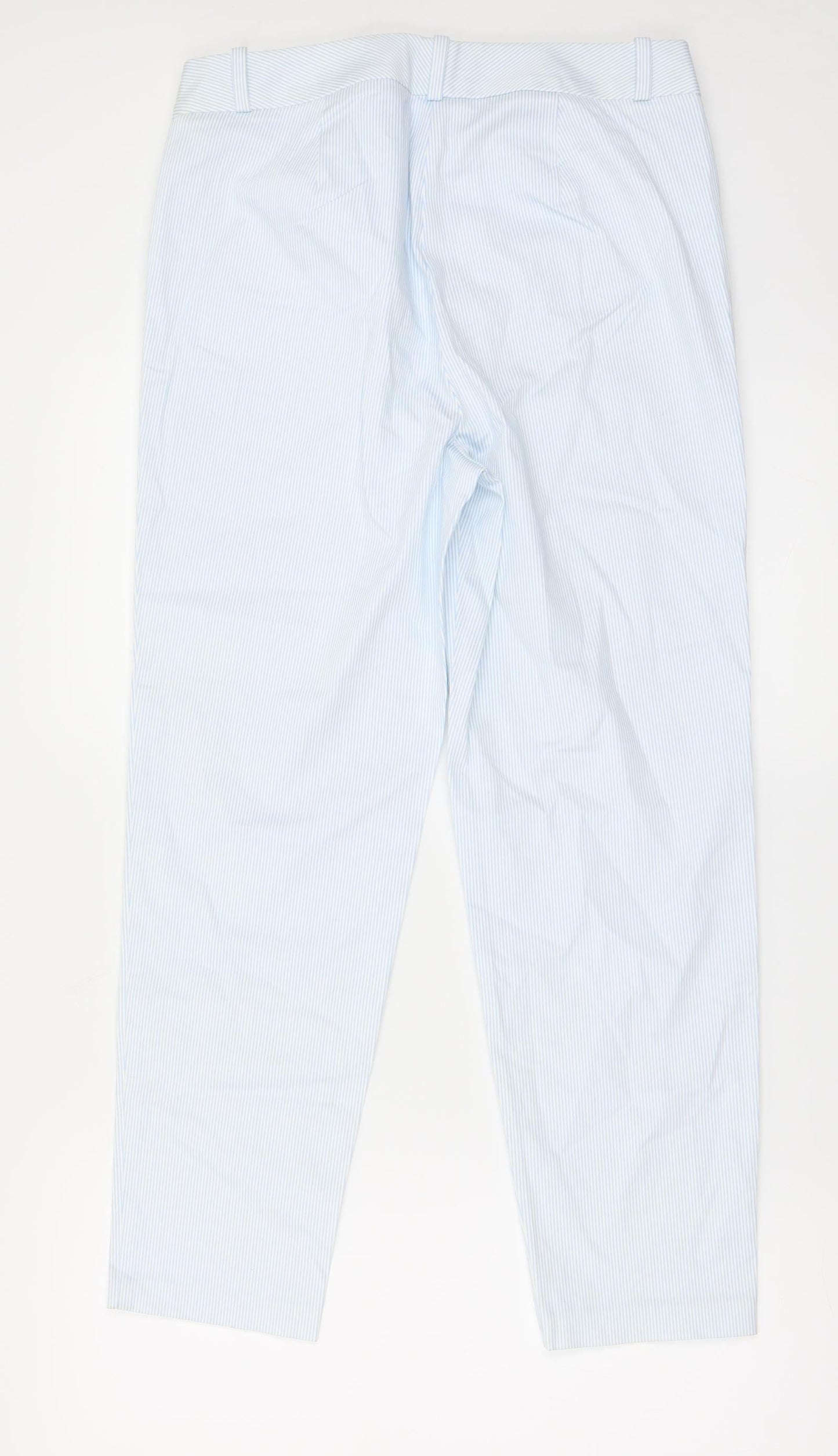 Marks and Spencer Womens Blue Striped  Trousers  Size 10 L26 in